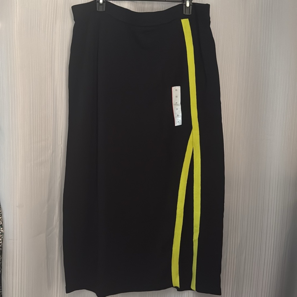 Future Collective High Waisted Black‎ Designer Pencil Skirt with slit NWT